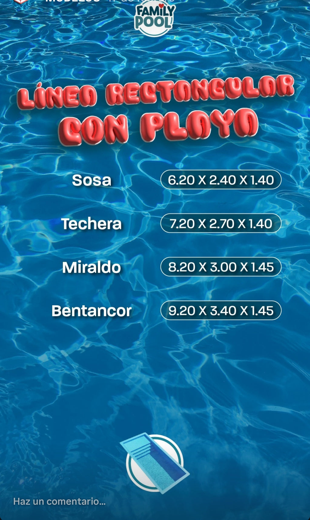 Piscinas LÍNEA RECTANGULAR CON PLAYA