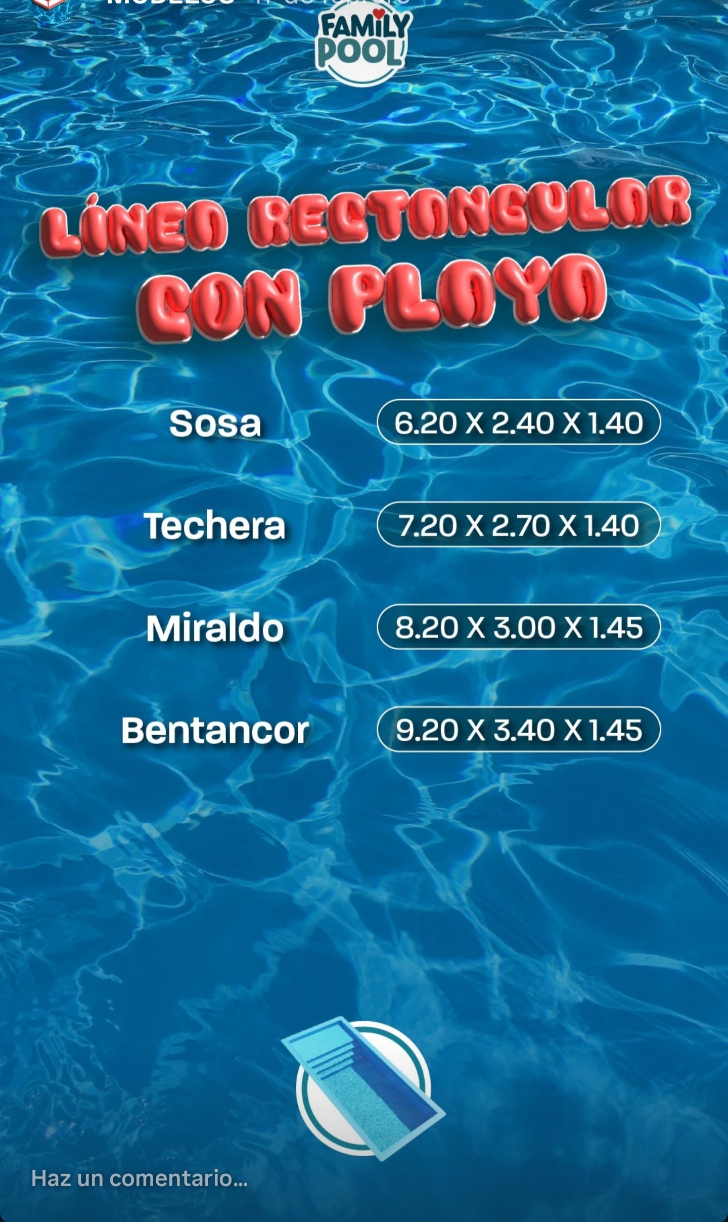 Piscinas LÍNEA RECTANGULAR CON PLAYA